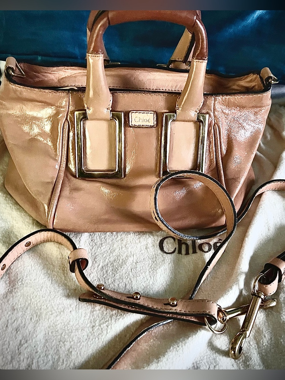 Chloe Vintage mini” Ethel” two-way (peachy flesh brown) 2tone natural blends//DB